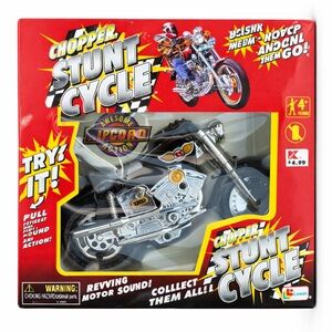 Vintage Lanard Chopper Stunt Cycle Ripcord Motorcycle Toy NIB